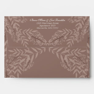 Rustic Brown Wedding Vintage Botanical Envelope
