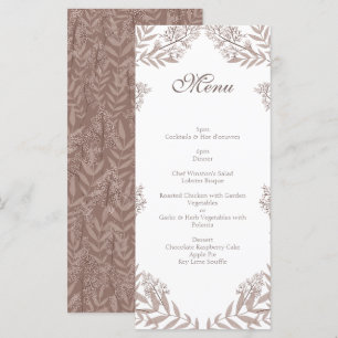 Rustic Brown Wedding Vintage Botanical Menu