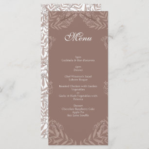 Rustic Brown Wedding Vintage Botanical Menu