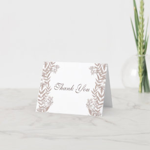 Rustic Brown Wedding Vintage Botanical Thank You Card
