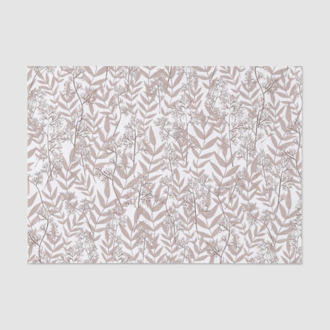 Rustic Brown Wedding Vintage Botanical Tissue Paper (Front)
