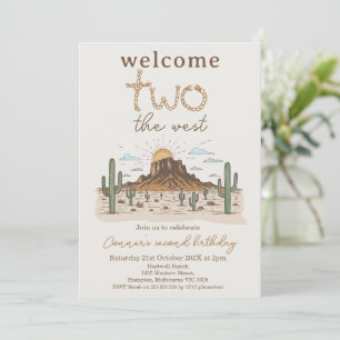 Rustic Brown Welcome Two The West 2nd Birthday Invitation