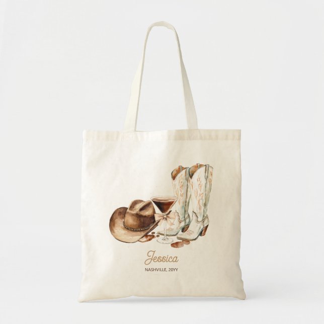 Rustic Brown Western Adult Birthday Cowgirl  Tote Bag (Front)