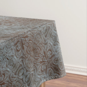 Rustic brown western country leather pattern tablecloth