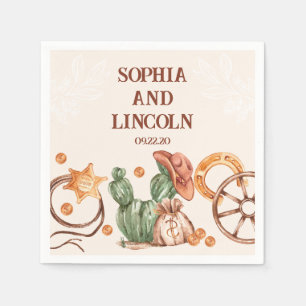 Rustic brown Western Wedding Napkin