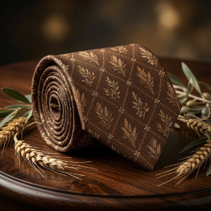 Rustic Brown Wheat Botanical Vintage Farmhouse Tie