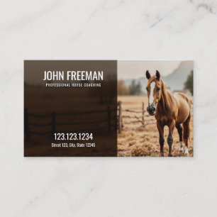 Rustic Brown & White Horse Ranch Equine Business Card