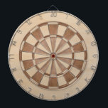 Rustic Brown Wood Classic Dartboard<br><div class="desc">A classic dartboard design with alternating darker and lighter brown wood triangles.</div>