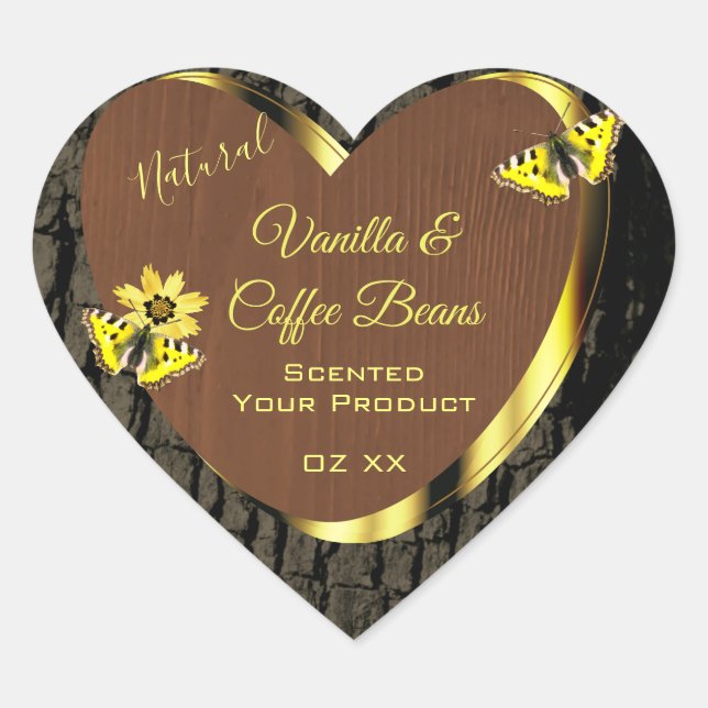 Rustic Brown Wood Grain Tree Bark Product Labels (Front)
