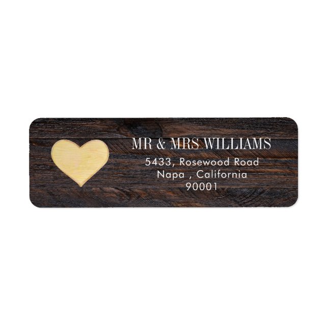 Rustic Brown Wood Matching Address Label (Front)