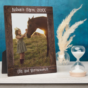 Rustic Brown Wood Text Customisable Photo Frame