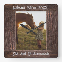 Rustic Brown Wood Text Editable Faux Photo Frame