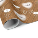 Rustic Brown Wood Wedding Designs Wrapping Paper<br><div class="desc">Rustic Brown Wood Wedding Designs Wedding Gift Wrap. A great design for a wedding or anniversary couple. ⭐This Product is 100% Customisable. Graphics and text can be deleted, moved, resized, changed around, rotated, etc... 99% of my designs in my store are done in layers. This makes it easy for you...</div>