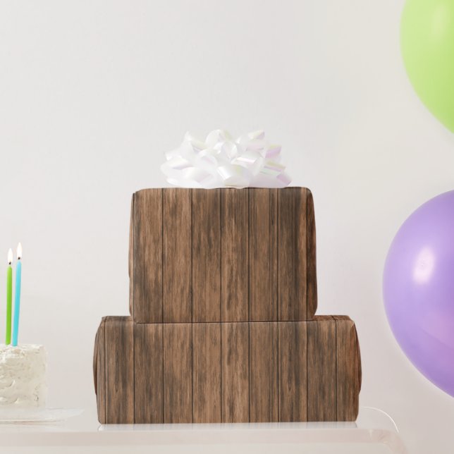 Rustic Brown Wood Wrapping Paper (Party Gifts)