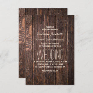 Rustic Brown Wooden Pallet Wedding Invitation
