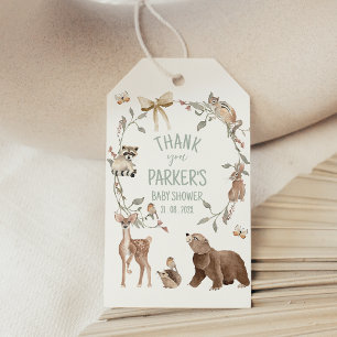 Rustic Brown Woodland Baby Shower Gift Tags