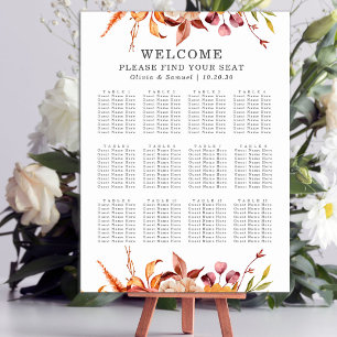 Rustic Brown Yellow Fall Wedding Seating Chart