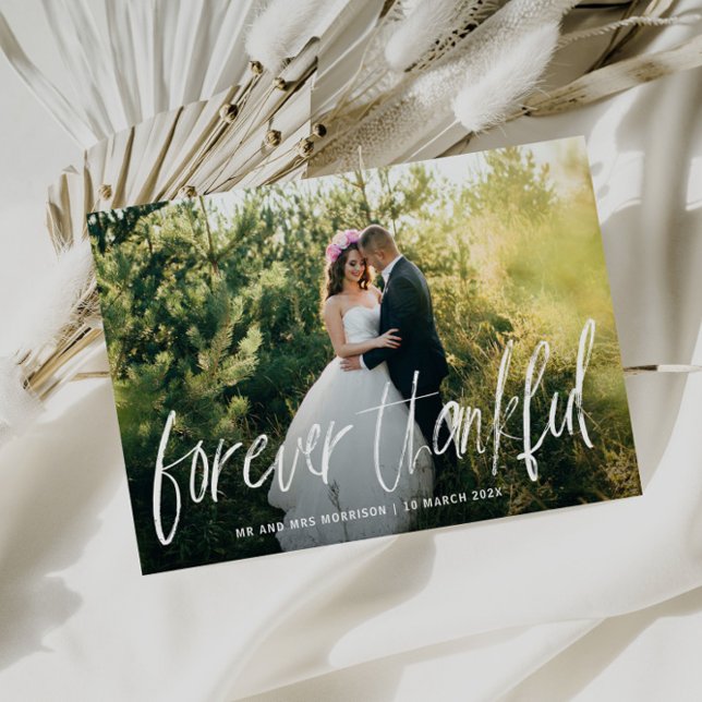 rustic brush typography wedding photo card (Creator Uploaded)
