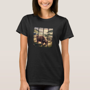 Rustic Brushstroke Scottish Highland Cow T-Shirt