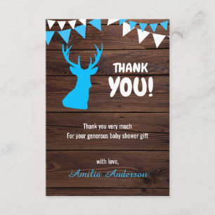 Rustic Buck Theme Boy THANK YOU baby shower