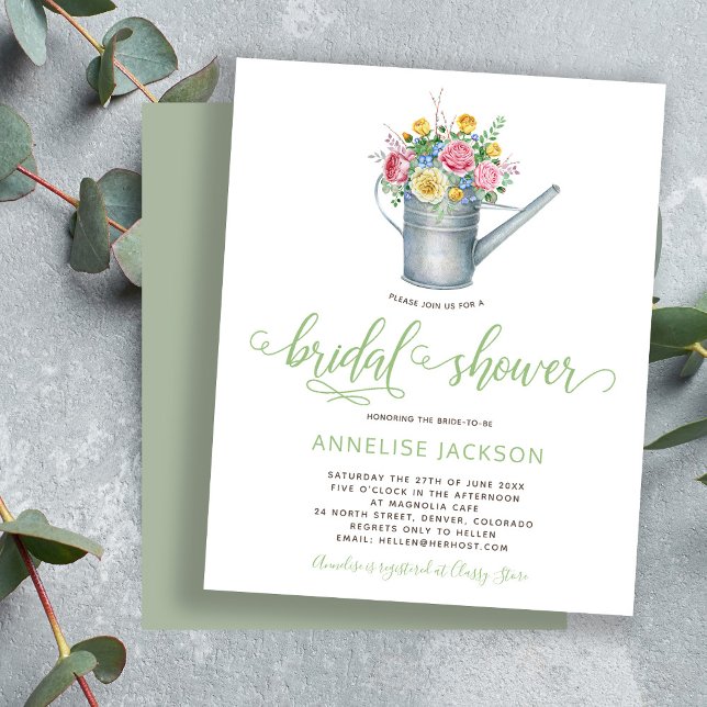 Rustic BUDGET chic floral bridal shower invitation (Creator Uploaded)