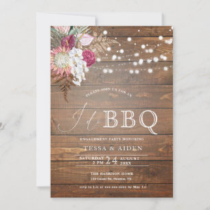 Rustic Budget I Do BBQ Engagement Party Invitation