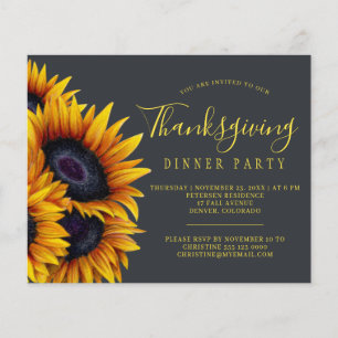 Rustic budget Thanksgiving dinner party Invitation