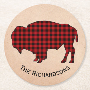 Rustic Buffalo Personalised Paper Coasters