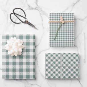 Rustic Buffalo Plaid Check Pattern Wrapping Paper Sheet