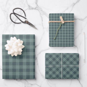 Rustic Buffalo Plaid Check Pattern Wrapping Paper Sheet