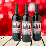 Rustic Buffalo Plaid Christmas Customisable<br><div class="desc">These labels aren't just for show – they're perfect for holiday giving. Share the warmth and joy with your family and friends, or impress your business clients with a touch of personalisation. It's the kind of gift that brings people closer, adds a dash of holiday spirit, and makes your wine...</div>