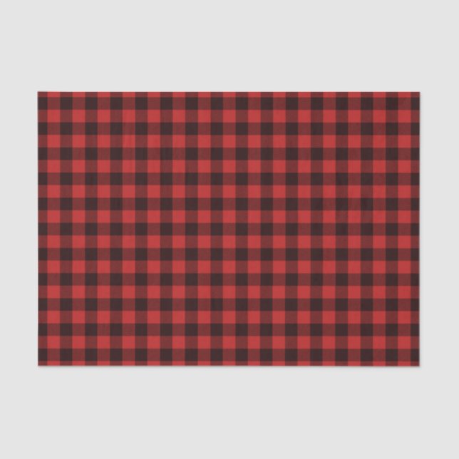 Rustic Buffalo Plaid Christmas Holiday Pattern Tissue Paper (Front)