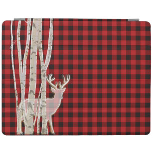 Rustic Buffalo Plaid Deer and Birch Smart Cover