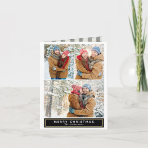 Rustic Buffalo Plaid Multiple Photo Holiday Card