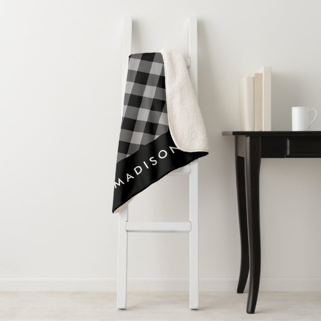 Rustic Buffalo Plaid | Personalised Sherpa Blanket (In Situ)