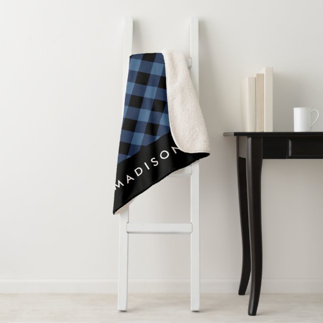Rustic Buffalo Plaid | Personalised Sherpa Blanket (In Situ)