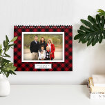 Rustic Buffalo Plaid Photo Calendar<br><div class="desc">Share a favourite memory on each page of this photo calendar,  perfectly framed by a buffalo plaid background in seasonal colours. Personalise the front with an additional photo and your family name.</div>