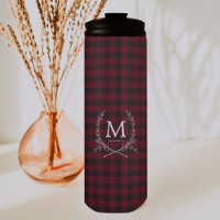 Rustic Buffalo Plaid Tartan Monogram
