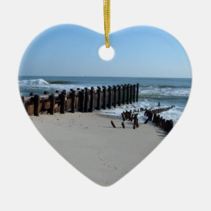 Rustic Bulkhead on Beach Ceramic Tree Decoration