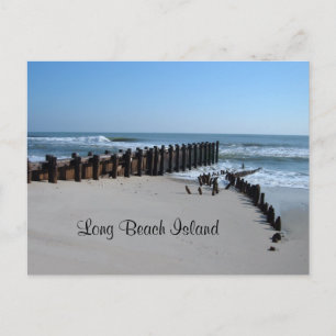 Rustic Bulkhead on Beach Postcard