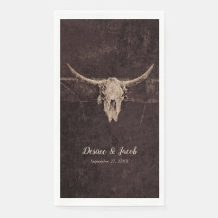 Rustic Bull Skull Wedding Country Western Texture Napkin