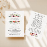 Rustic Burgundy Blush Fall Floral Wedding Ceremony Programme<br><div class="desc">This elegant rustic style wedding ceremony program design features beautiful wreath of summer and fall watercolor flowers, including roses, dahlias, peony flowers, and greenery, in a gorgeous autumn palette of burgundy red, golden yellow, peach orange, blush pink, and shades of green. Personalise the stylish dark grey text on both sides...</div>