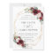 Rustic Burgundy Blush Floral Wedding Geometric