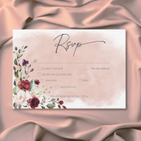 Rustic Burgundy & Blush Pink Roses Wedding Dinner