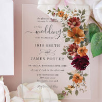 Rustic Burgundy Burnt Orange Rust Floral Wedding