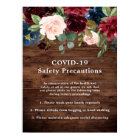 Rustic Burgundy COVID-19 Coronavirus Safety