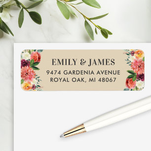 Rustic Burgundy Fall Floral Wedding Address