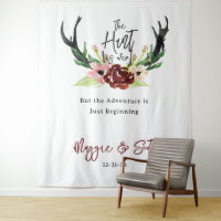 Rustic Burgundy Floral Boho Hunt is Over Wedding
