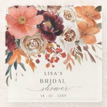 Rustic Burgundy Floral Fall Bridal Shower 