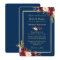 Rustic Burgundy Floral Gold Navy Blue Wedding